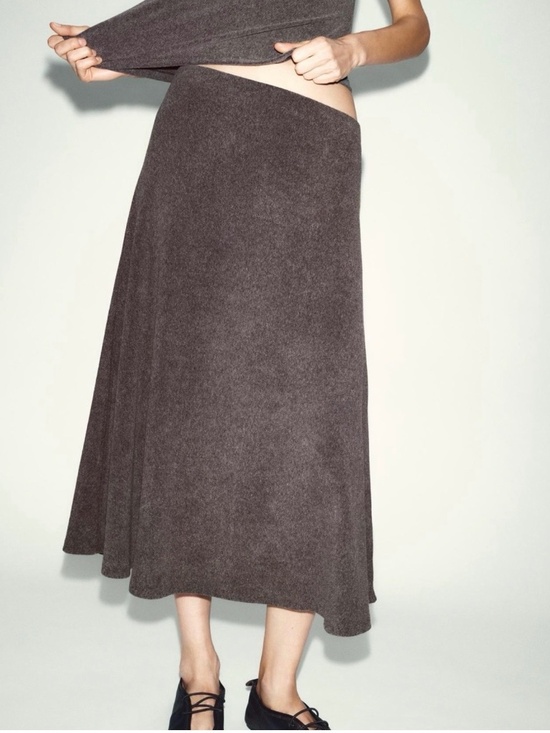 Zara Dresses & Skirts - Zara Brown Vigore Soft Cape Skirt